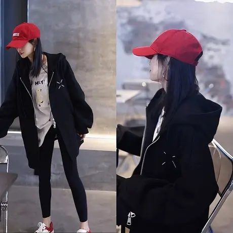 设计感小众高级新款外套女2023百搭休闲拉链卫衣春秋季小清新韩版商品大图