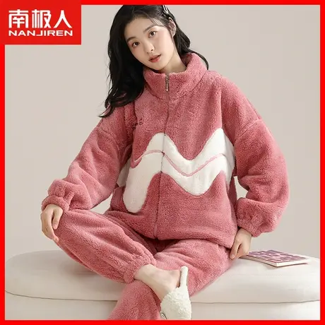 睡衣女冬季加绒加厚2023新款法兰绒家居服冬天可外穿家居服套装KY图片