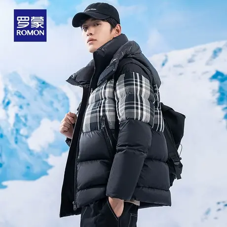 【极寒泡芙】罗蒙可拆卸袖子羽绒服男冬季2023新款加厚保暖外套图片