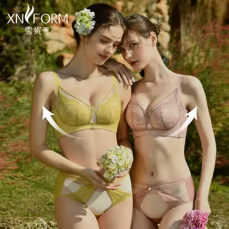 雪妮芳春夏新款女文胸性感蕾丝胸罩收副乳小胸显大聚拢有钢圈内衣商品大图