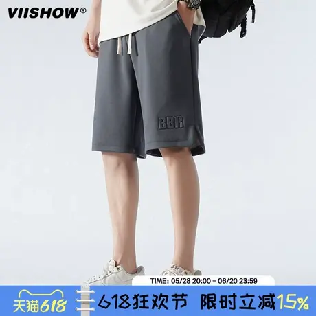 VIISHOW美式潮牌运动休闲短裤男夏季薄款裤子直筒卫裤宽松五分裤商品大图