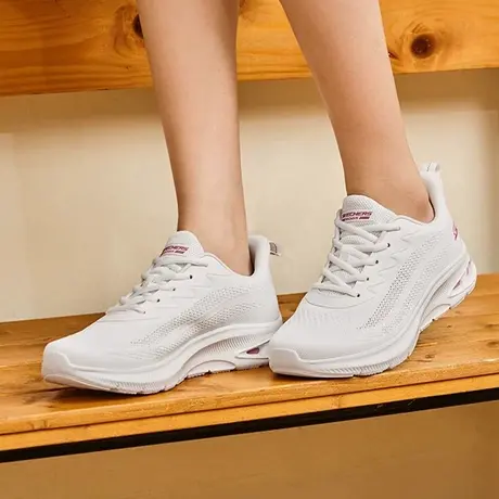 Skechers斯凯奇夏季小白鞋女厚底缓震运动鞋休闲鞋跑步鞋时尚透气商品大图