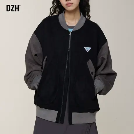 美式棒球服男款麂皮绒外套潮牌男春秋情侣装设计感上衣飞行员夹克商品大图