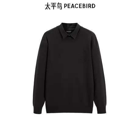 【商场同款】太平鸟男装 假两件毛衫合体毛衣休闲毛衣 B1EBE4507图片