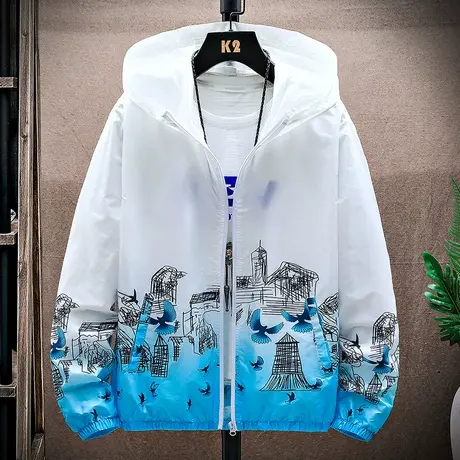 防晒衣男2023年新款透气夏季户外冰丝薄款钓鱼防晒服渐变外穿外套商品大图