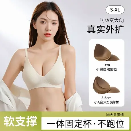 猫人外扩型胸内衣女小胸聚拢显大漫画胸平胸专用美背一体式文胸罩商品大图