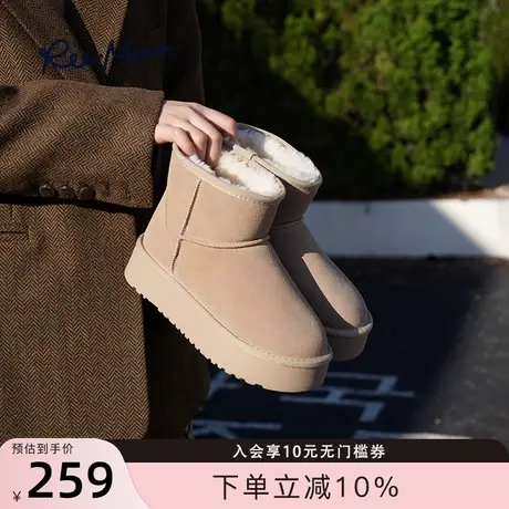 REEMOOR睿慕2024冬季新款加绒保暖雪地靴东北棉鞋短靴面包棉靴女商品大图
