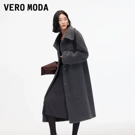 Vero Moda风衣女2025秋冬新款泰迪绒纯色长外套老钱风优雅气质商品大图