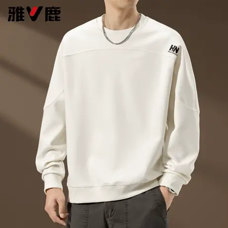雅鹿叠穿圆领长袖卫衣男2026春季新款青年宽松百搭潮流时尚打底衫商品大图