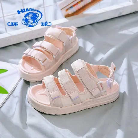 环球2024夏季新款百搭凉鞋女鞋子韩版魔术贴沙滩镂空休闲学生潮鞋商品大图