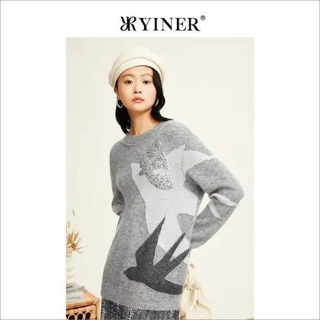 YINER音儿专柜女装2022冬季新款毛针织衫8C32506330商品大图