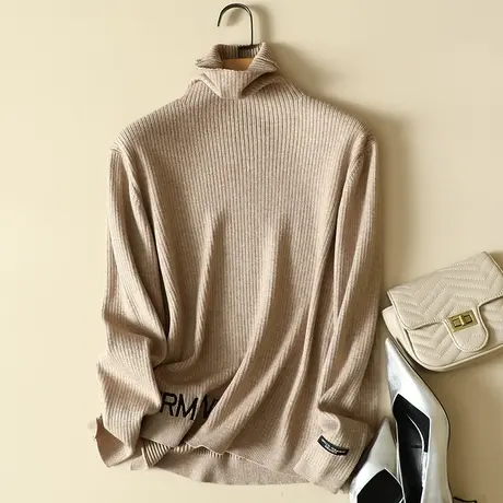 堆堆高领毛衣打底衫女秋冬2022年新款爆款加厚慵懒风宽松外穿上衣商品大图