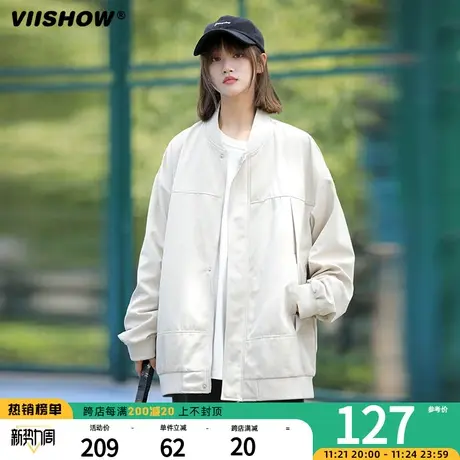 VIISHOW飞行员外套男春秋季日系复古休闲工装宽松潮牌夹克棒球服图片
