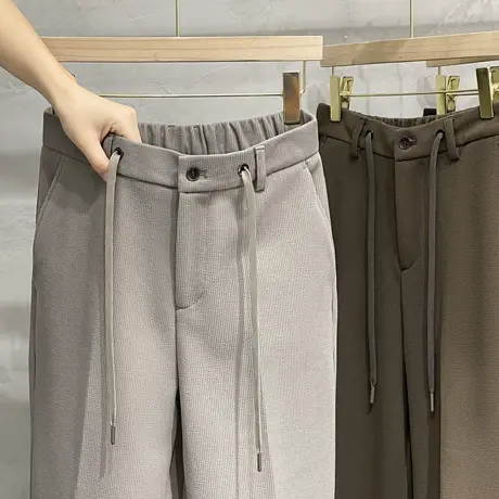 秋冬季男装长裤灯芯绒休闲裤男直筒潮流百搭小西裤男保暖条绒裤子商品大图