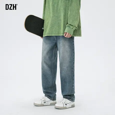 男士直筒牛仔裤男秋季潮牌男裤vintage美式裤子2023年新款直筒裤商品大图