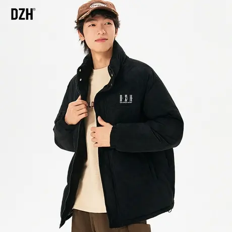 DZH男士棉衣男款冬季加绒加厚外套男冬棉服男款情侣鹿皮绒面包服商品大图