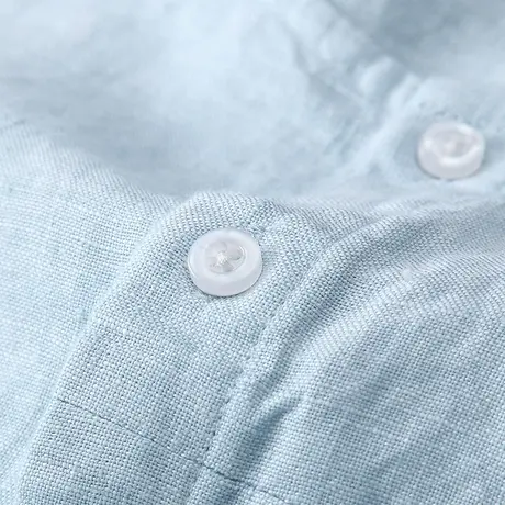 短袖衬衫男士亚麻休闲大码宽松纯色上衣夏季薄款中国风复古衬衫潮图片