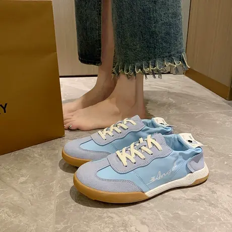 阿甘鞋女2023夏季新款芭蕾德训鞋休闲百搭软底轻便透气运动小白鞋商品大图