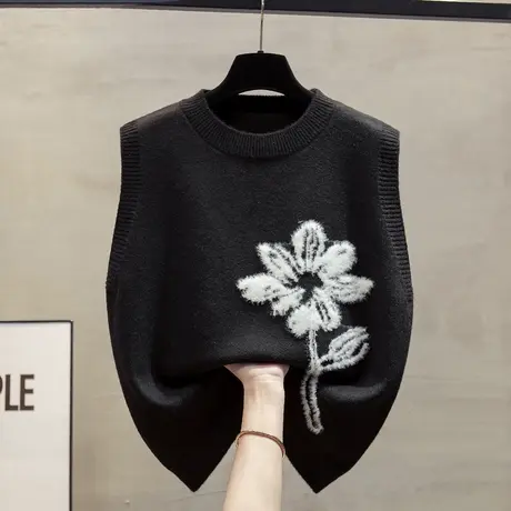 圆领针织马甲背心女2025春秋新款宽松外穿马夹叠穿外搭毛衣坎肩潮图片