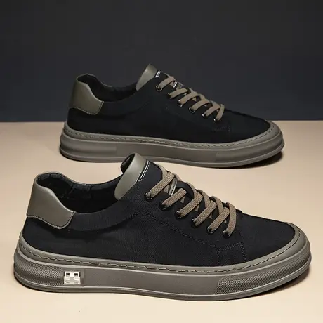 帆布男鞋春秋款2024新款男士休闲布鞋防滑一脚蹬运动大码工作板鞋商品大图