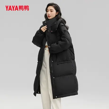 【鸭鸭甄选】羽绒服女2023年新品长款连帽韩版加厚时尚保暖外套图片