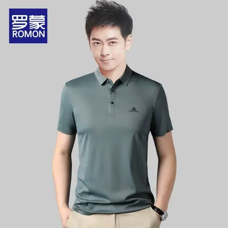 【锦纶冰丝】罗蒙短袖T恤男2023夏季新款时尚休闲商务简约POLO衫图片