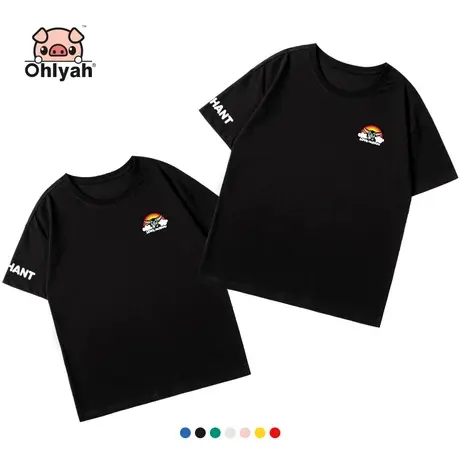 Ohlyah2023夏季新款情侣装夏装短袖t恤男女休闲宽松半袖衣服纯棉图片