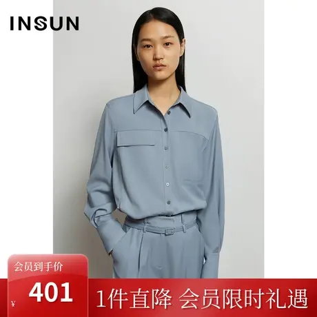 恩裳春秋季商场同款轻熟气质优雅减龄大方衬衫领长袖衬衫图片