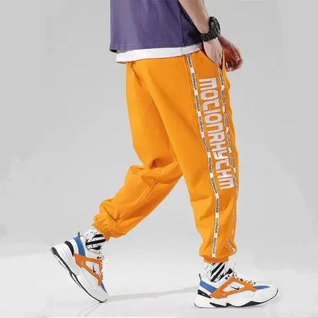 潮男加肥加大码港风ins工装裤男潮牌嘻哈裤宽松胖子学生运动裤子商品大图