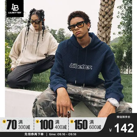 Lilbetter肌理卫衣男秋季新款衣服美式高街情侣装宽松百搭上衣潮商品大图