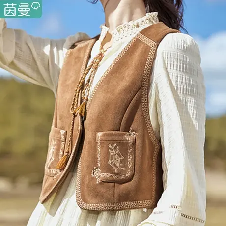 茵曼小马甲背心女外穿2023新款秋冬马夹坎肩上衣小个子外搭叠穿图片