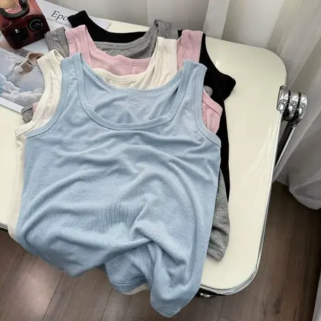 夏季2025新款薄款吊带背心女韩版修身百搭气质高级感无袖上衣T恤图片