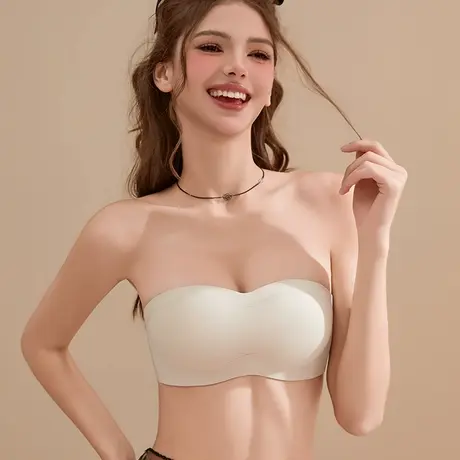 无肩带内衣女小胸聚拢抹胸式胸罩无钢圈舒适无痕隐形裹胸防滑文胸商品大图