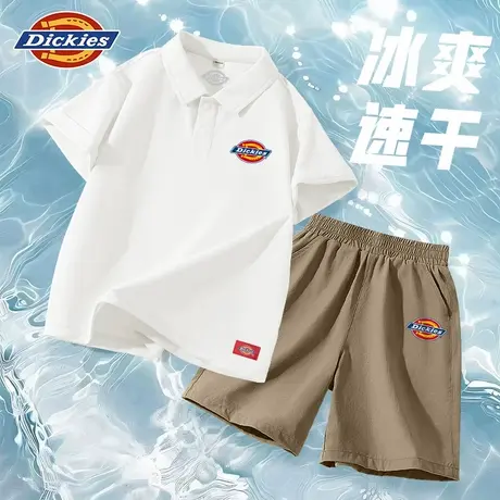 Dickies童装男童速干套装夏季儿童白色polo衫男孩夏装运动衣服潮A商品大图