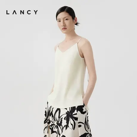LANCY/朗姿2024夏季新款白色内搭三醋酸吊带背心女高级感百搭上衣商品大图
