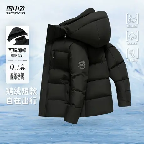 雪中飞2025冬新款重磅鹅绒羽绒服男商务休闲百搭保暖夹克外套商品大图