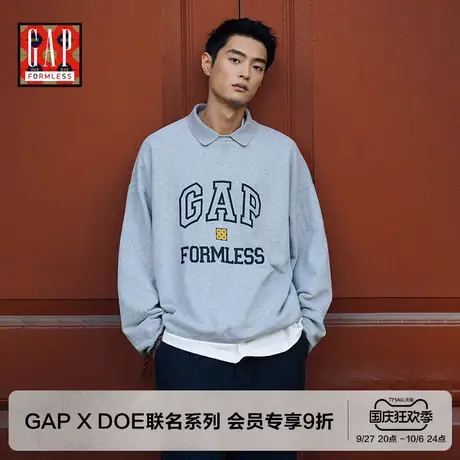【GAP x DOE “无形系列”】双层领学院套头卫衣 男女同款图片