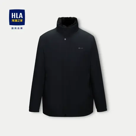 HLA/海澜之家暖芯系列羽绒服23秋冬新无帽立领水貂毛领白鸭绒男商品大图