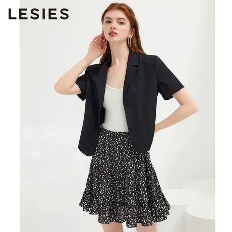 蓝色倾情秋冬季新款女黑色短袖薄款气质OL轻职风小西装秋外套图片