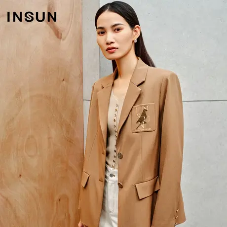 INSUN恩裳线上专选秋季绣花TR抗皱西装外套商品大图