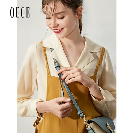 Oece春装新款 复古港味个性职业衬衣气质长袖上衣衬衫商品大图
