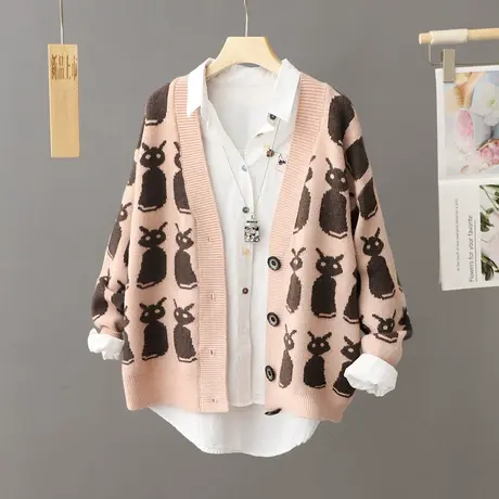 早秋季慵懒风日系复古毛衣外套女2024年新款爆款宽松针织开衫上衣商品大图