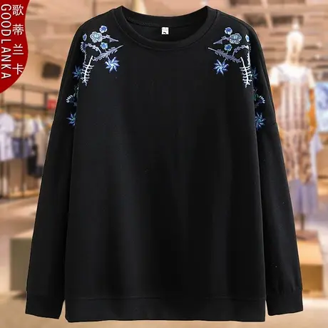 大码妈妈装套头休闲卫衣女宽松洋气40-50岁中年妈妈秋装卫衣外套商品大图