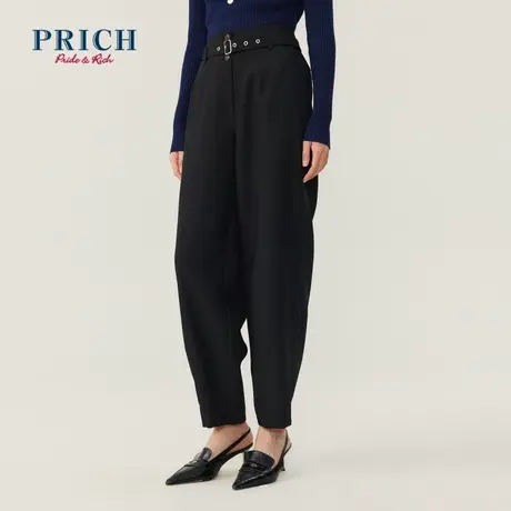 PRICH裤子新品秋冬新款金属配件宽松版型百搭大口袋阔腿长裤女商品大图