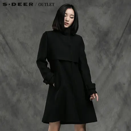 s.deer【新品】sdeer圣迪奥女装欧美风复古搭片大衣图片