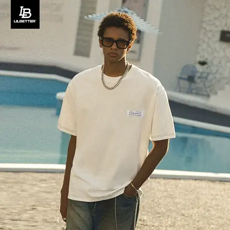 LiLbetter白色t恤男短袖2024新款夏季简约上衣潮流半袖新款夏装LB商品大图