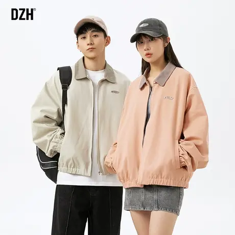 情侣早春外套男2024新款美式翻领夹克春秋款衣服男款男士休闲上衣商品大图