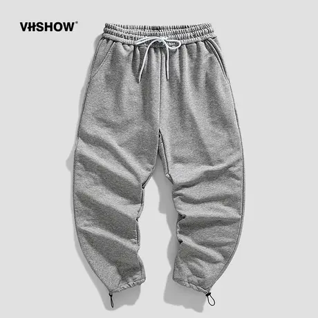 VIISHOW休闲裤男秋季新款ins潮牌百搭抽绳长裤基础款韩版宽松裤子商品大图