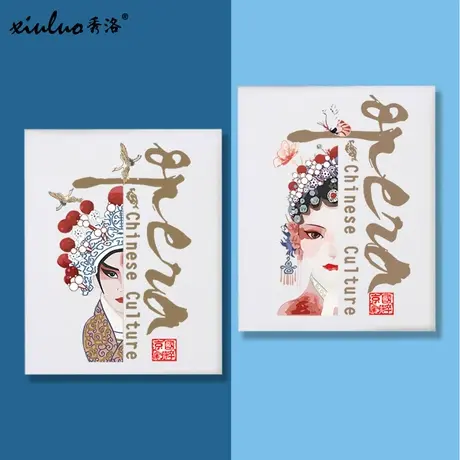 秀洛京剧脸谱T恤男情侣装夏装小众设计感网红中国风情侣短袖国潮商品大图