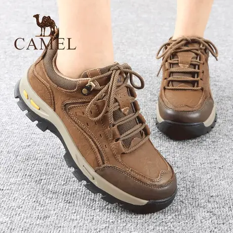 Camel/骆驼男鞋秋季新款品真牛皮防滑单低帮中年户外休闲爸爸鞋子商品大图
